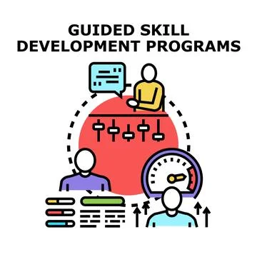 Guided skill development program for professional growth Stock Illustration