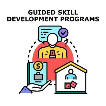 Guided skill development programs concept illustration Stock Illustration