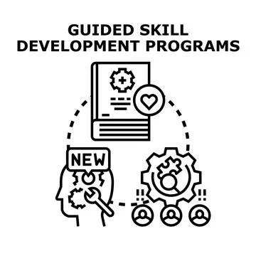 Guided skill development programs fostering professional growth 스톡 일러스트