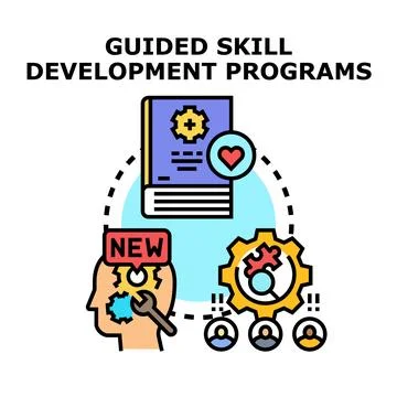 Guided skill development programs fostering professional growth Stock Illustration