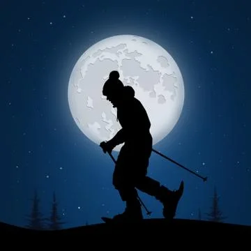 Guided snowshoe tours Stock Illustration