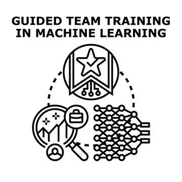 Guided team training in machine learning concepts 스톡 일러스트