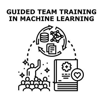 Guided team training in machine learning development process Stock Illustration