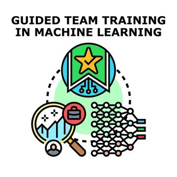 Guided team training in machine learning concepts Stock Illustration