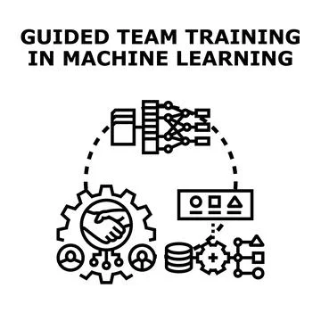 Guided team training in machine learning concepts 스톡 일러스트
