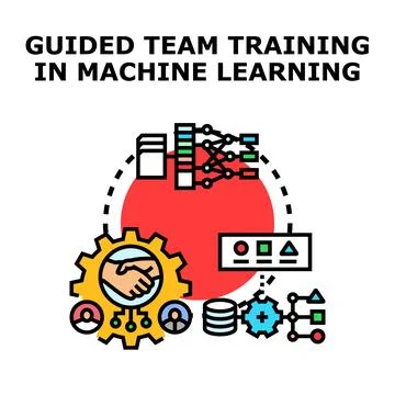 Guided team training in machine learning concepts Stock Illustration