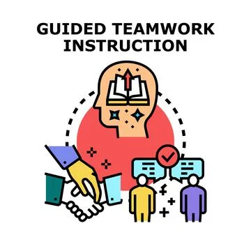 Guided teamwork instruction and collaborative learning concept Stock Illustration