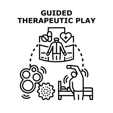 Guided therapeutic play concept vector illustration Stock Illustration