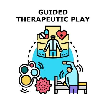 Guided therapeutic play concept vector illustration Stock Illustration