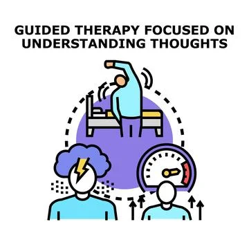 Guided therapy understanding thoughts and mental health Stock Illustration