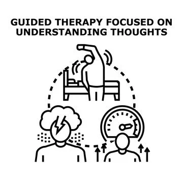 Guided therapy understanding thoughts and mental health Stock Illustration