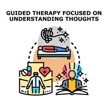 Guided therapy understanding thoughts and mental health Stock Illustration