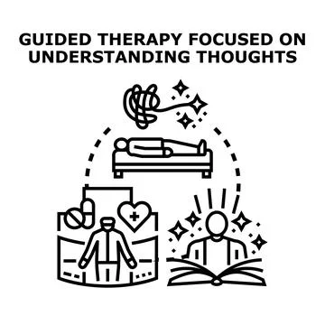 Guided therapy understanding thoughts and mental health 스톡 일러스트
