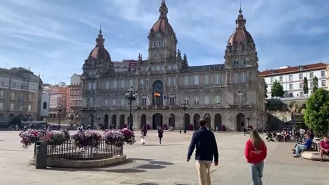 Guided tours to view August solar eclipse gain popularity in Spain, A Coruña, ES Stock Footage 337565684