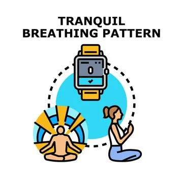 Guided tranquil breathing pattern for mindfulness and relaxation Ilustración de archivo