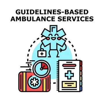 Guidelines based ambulance services concept vector illustration Stock Illustration