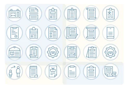 Guidelines Design Vector Icons featuring 24 Display Perfect Thin Line Style Illustrazione stock