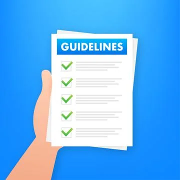 Guidelines document. Legal advice concept, FAQ. Procedure standard Stock Illustration