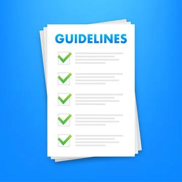 Guidelines document. Legal advice concept, FAQ. Procedure standard Stock Illustration