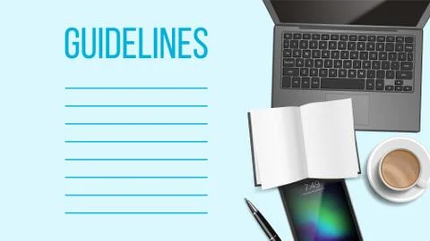 Guidelines Notepad Page Template With Text Space Stock Illustration