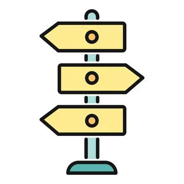 Guidepost with blank arrow signs directing choice and path Stock Illustration