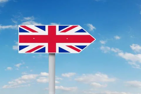 Guidepost with flag of England Stock Illustration