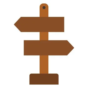 Guidepost flat clipart vector illustration Stock Illustration