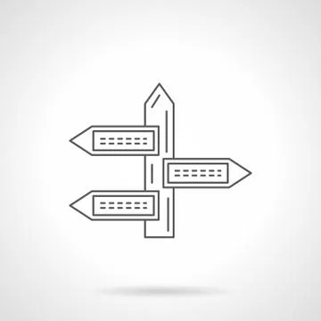 Guidepost flat line vector icon Stock Illustration