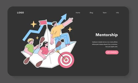 Guiding mentor Flat vector illustration 스톡 일러스트
