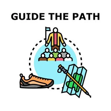 Guiding the path and leading the way concept Stock Illustration