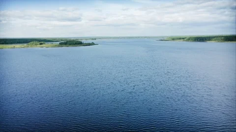 Guiding Path on Waters. Marked Fairway Adorned with Navigational Buoys. Aerial Stock Footage 257781612