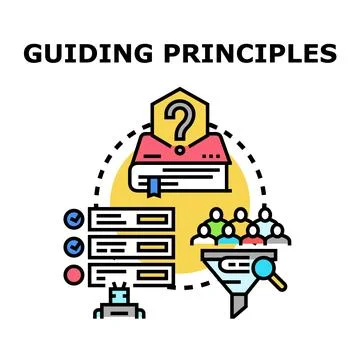 Guiding principles for problem solving and decision making Stockillustratie