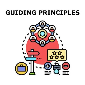 Guiding principles shaping strategy and leadership development Stock Illustration