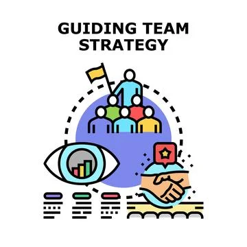 Guiding team strategy process for business development Stock Illustration