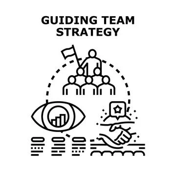 Guiding team strategy process for business development Stock Illustration