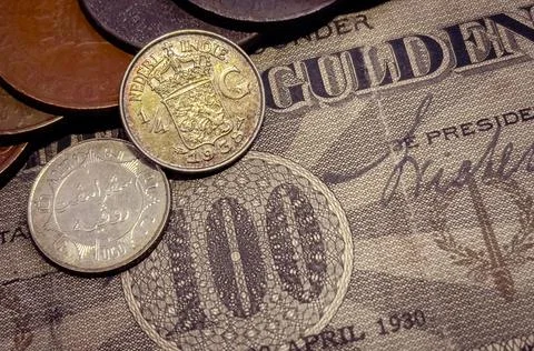 Guilder coins Foto stock