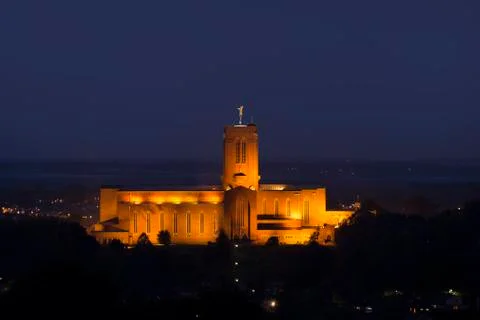 Guildford Cathedral at night Stock Photos