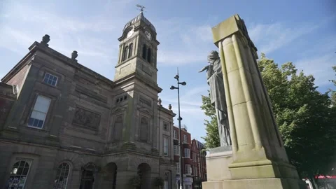 Guildhall and Derby War Memorial, Derby, Derbyshire, England, United Kingdom Stock Footage 282082574