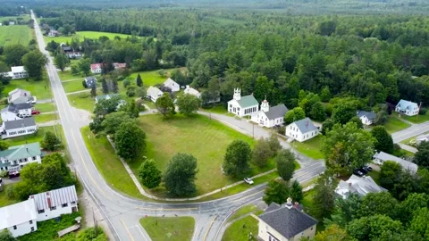 Guildhall Vermont Aerial Video stock 306681991