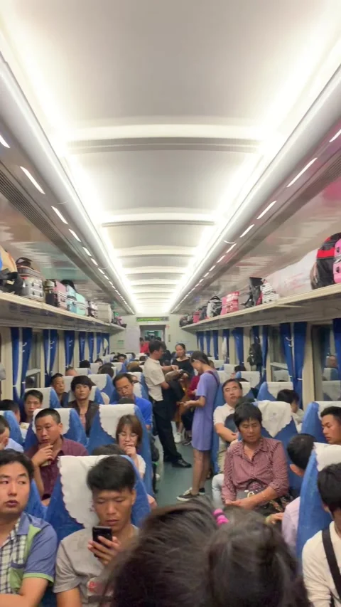 Guilin, China - 2019/09/25 : Inside a train Stock-Footage 341276401