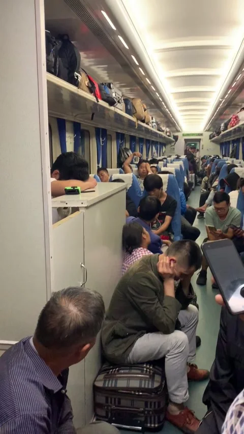 Guilin, China - 2019/09/25 : Inside a train Stock-Footage 341276420