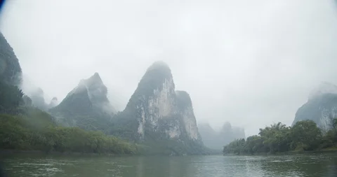 Guilin, China floating down river, hand held Stock Footage 99791412