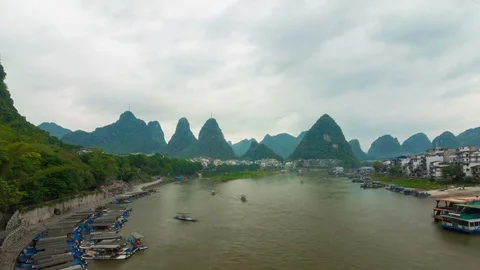 Guilin river time lapse 4k 스톡 동영상 94221969