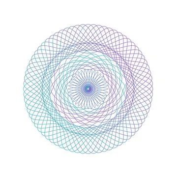 Guilloche Circle Border Frame single isolated vector element. Stock Illustration