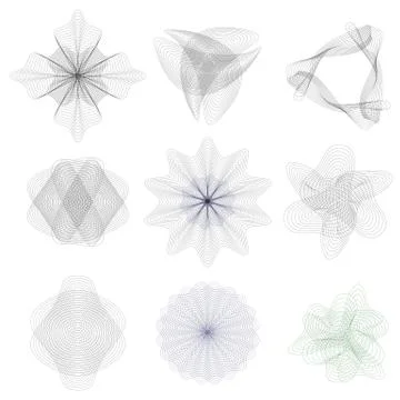 Guilloche decorative elements Stock Illustration