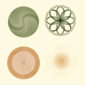 Guilloche elements collection for certificate or diploma イラスト素材