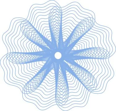 Guilloche line Pattern Rosette for certificate or other security papers. Illustrazione stock