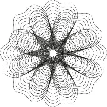 Guilloche line Pattern Rosette for certificate or other security papers. イラスト素材