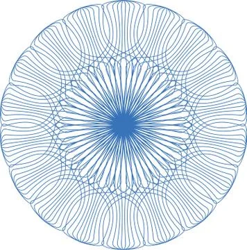 Guilloche Pattern Rosette for certificate, diplomaor other security papers. Illustrazione stock