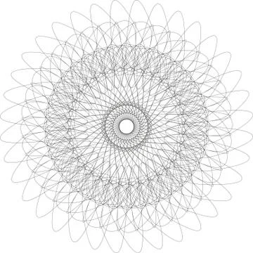 Guilloche Pattern Rosette for certificate or other security papers. Illustrazione stock
